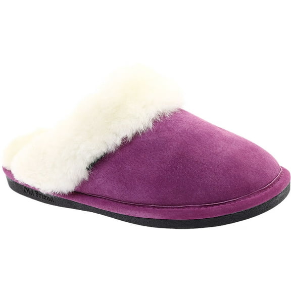 Women's Old Friend Scuff Slipper Purple Leather 8 M