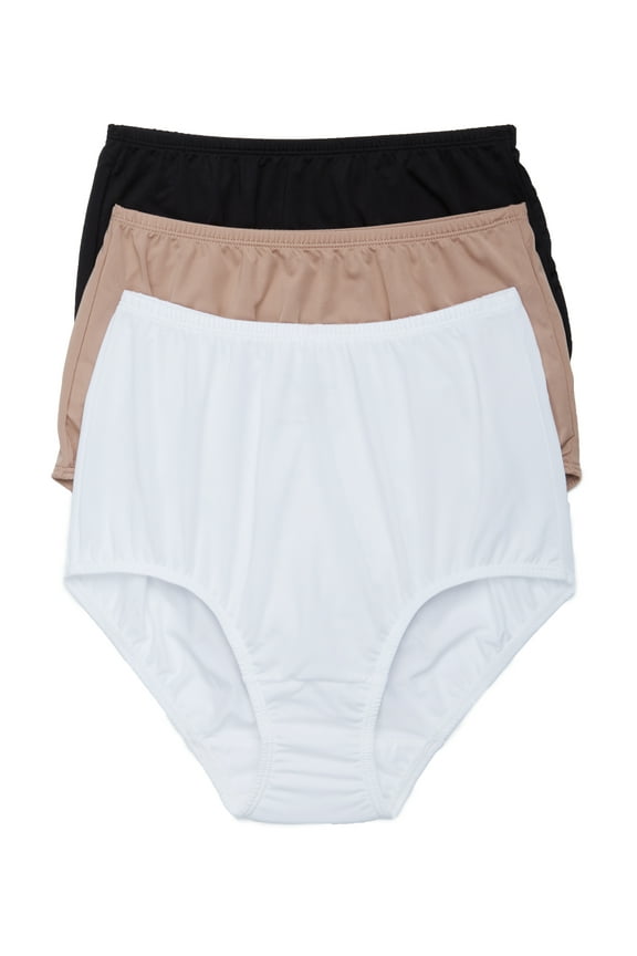 Women's Olga 23173J Without A Stitch Micro Brief Panty - 3 Pack (BlackToastedAlmondWht 10)