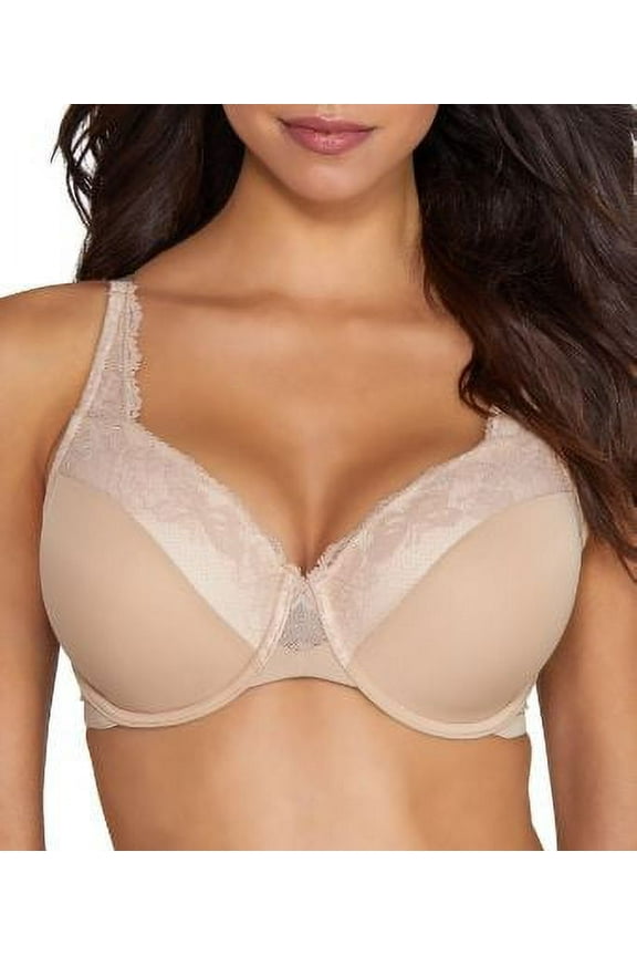 Women's Olga GF7961A Cloud 9 Lace Underwire Contour Bra (Toasted Almond 36D)