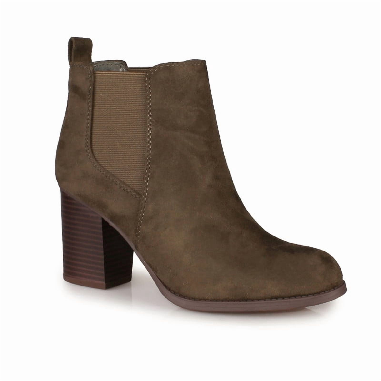 Women’s Olive Green Chelsea Heeled Ankle Boots