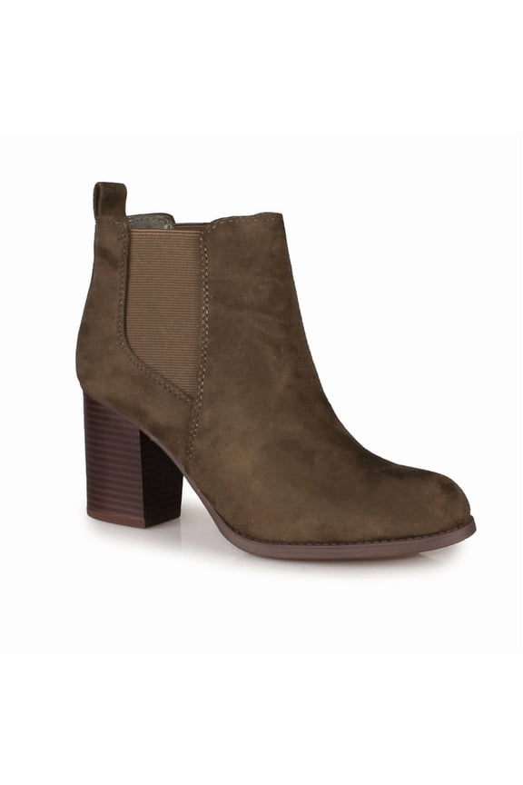 Women’s Olive Green Chelsea Heeled Ankle Boots