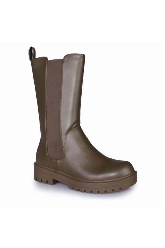 Women’s Olive Green Chelsea Mid-Calf Boots