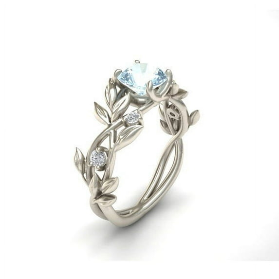 Women's Olive Leaf Blue Diamond Ring