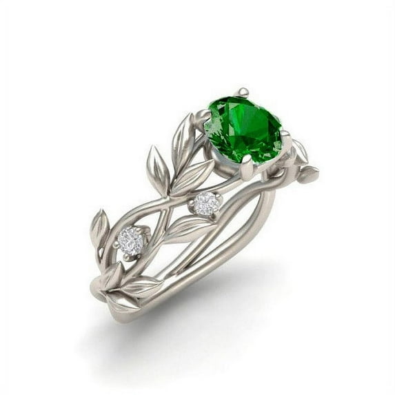 Women's Olive Leaf Blue Diamond Ring