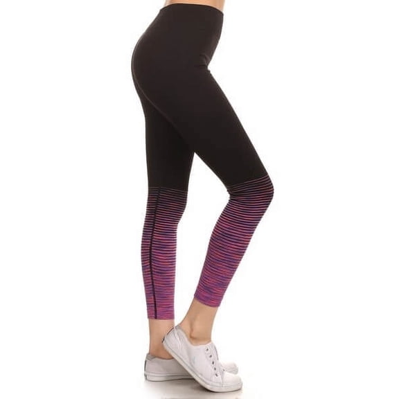 Women's Ombre Stripe Active Pants -PURPLE, XL