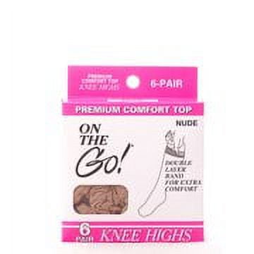 On the Go Women's Knee Highs (6 Pack, Nude, One Size)