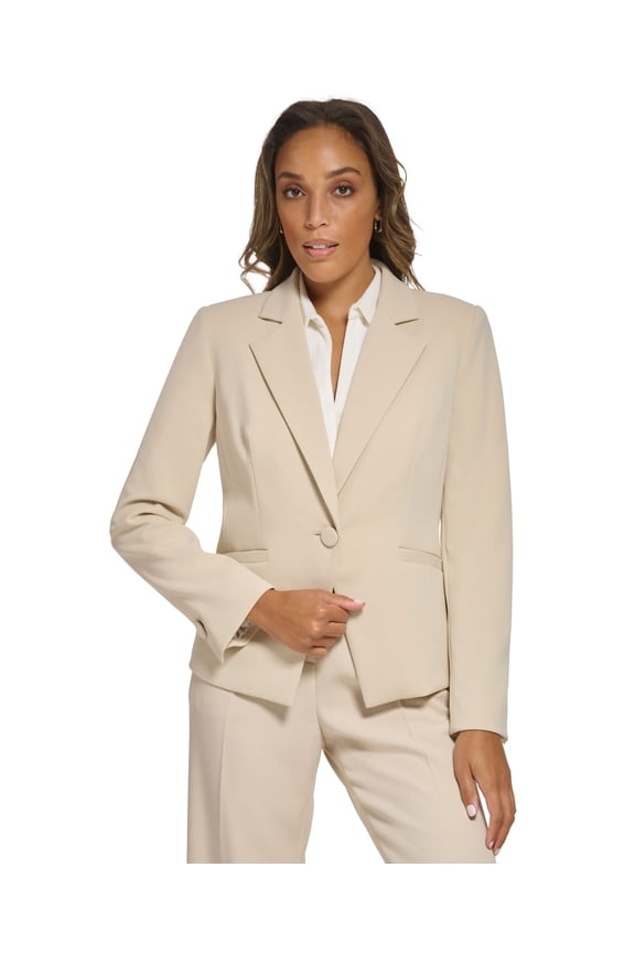 Women's One-Button Jacket Oatmeal 2