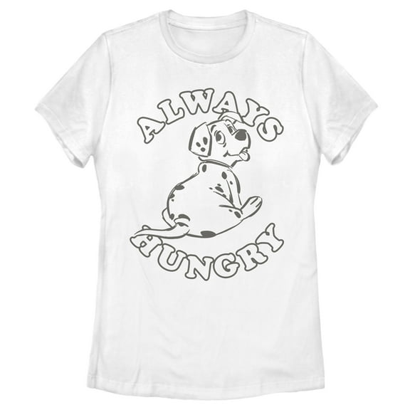 Women's One Hundred and One Dalmatians Always Hungry  Graphic Tee White 2X Large