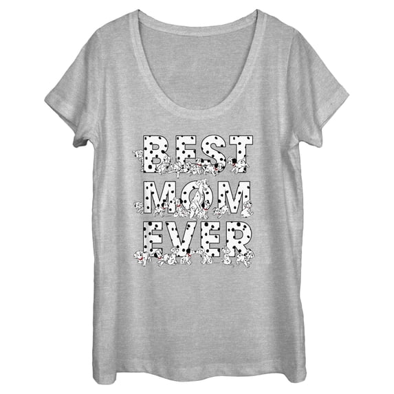 Women's One Hundred and One Dalmatians Best Mom Ever Perdita Graphic Tee Athletic Heather Medium