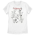 thumbnail image 1 of Women's One Hundred and One Dalmatians Character Names Graphic Tee White X Large, 1 of 4