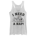 thumbnail image 1 of Women's One Hundred and One Dalmatians I Need a Nap Racerback Tank Top White Heather X Small, 1 of 4