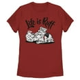 thumbnail image 1 of Women's One Hundred and One Dalmatians Life is Ruff Graphic Tee Red 2X Large, 1 of 4