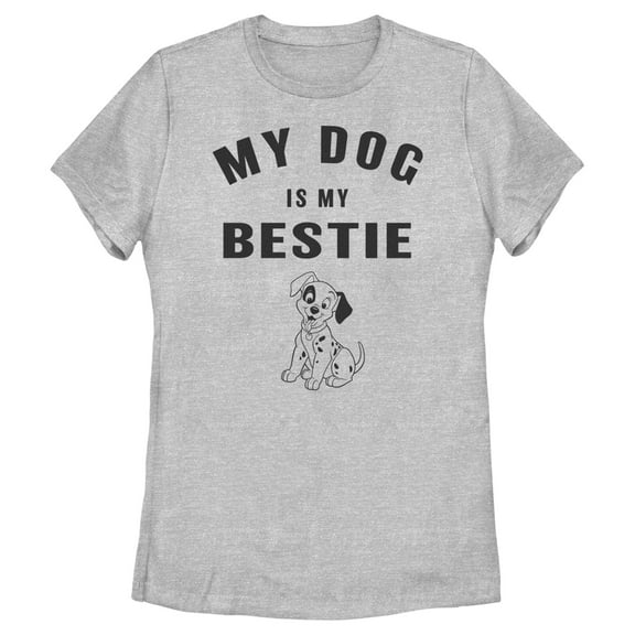 Women's One Hundred and One Dalmatians My Dog is my Bestie  Graphic Tee Athletic Heather Medium