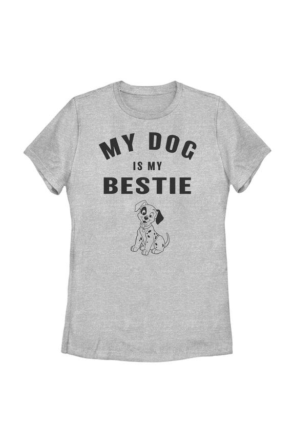 Women's One Hundred and One Dalmatians My Dog is my Bestie Graphic Tee Athletic Heather Medium