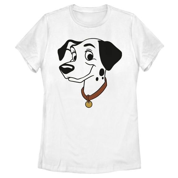 Women's One Hundred and One Dalmatians Pongo Big Face Graphic Tee White X Large