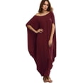 thumbnail image 1 of Women's One Off Shoulder Caftan Sleeve Harem Maxi Dress, 1 of 2