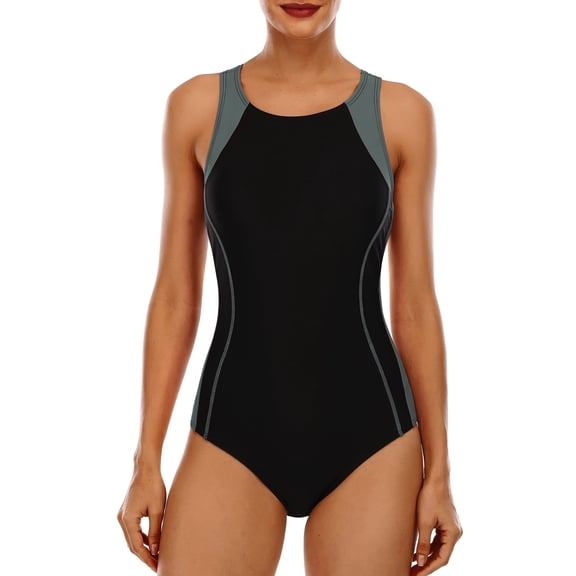 Women's One Piece Athletic Racerback Swimsuit Slimming Bathing Suit