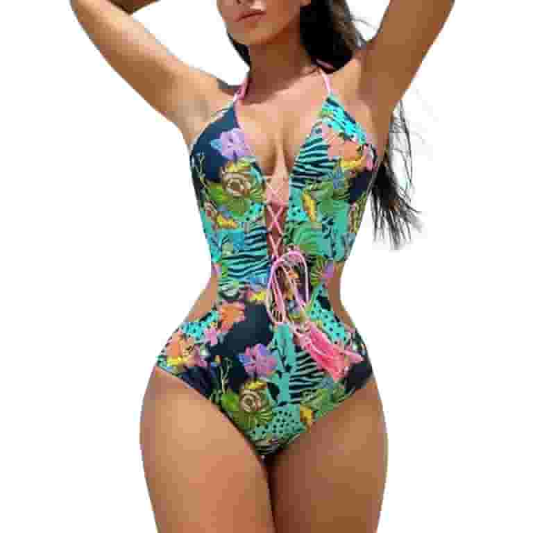 Women's One Piece Bathing Suit Tummy Control Swimwear Halter Women's One Piece Bathing Suit Tummy Control Swimwear Halter