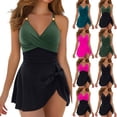 thumbnail image 1 of Women's One Piece Bikini Swimsuit Deep V Cross Side Tie Bow Back Sexy with Removable Bra Pads No Underwire for Beach Vacation,Army Green,M, 1 of 5