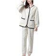 thumbnail image 1 of Women's One Piece Pajamas Soft Thick Warm Winter Print Long Sleeve Onesies Hooded Romper Jumpsuit Sleepwear, 1 of 6