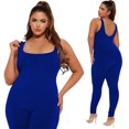 thumbnail image 1 of Women's One Piece Ribbed Jumpsuit Rompers Stretchy Workout Yoga Sports Bodysuit, 1 of 5