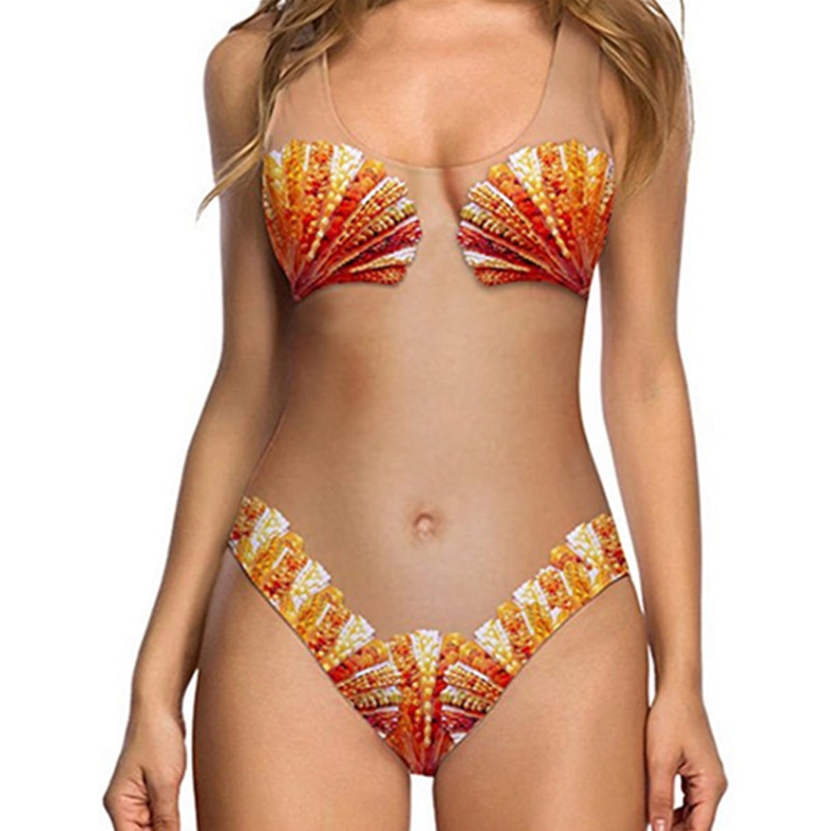 Women's One Piece Sexy 3D Fake Print Funny Bathing Suit Swimwear Beachwear - Walmart.com