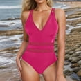 thumbnail image 1 of Women's One Piece Swimsuit Bathing Suit V Neck Adjustable Straps Ruched Cross Back Swimwear, 1 of 9