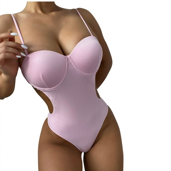 Women's One Piece Swimsuit Sexy Cut Out Bathing Suits Women High Cut Monokini Swimwear Trendy Swimming Suit