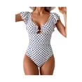 thumbnail image 1 of Women's One Piece Swimsuit Tummy Control Bathing Suit Cutout Ruffle Slimming Swim Suit, 1 of 1