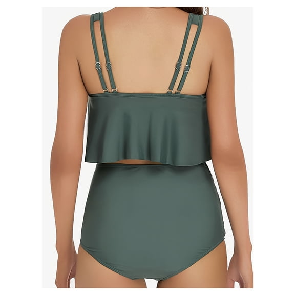 Women's One Piece Swimsuit Tummy Control Bathing Suit - Full Coverage Slimming Ruffle Swimwear for Women Modest Athletic Swimsuits