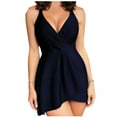 thumbnail image 1 of Women's One Piece Swimsuit, Tummy Control High Waisted Swimsuit, Built-in Bra, Conservative Swim Dress for Beach, Pool, Vacation, 1 of 5
