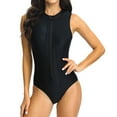 thumbnail image 1 of Women's One Piece Swimsuit Tummy Control Sexy Summer Sleeveless Zipper Surf Bathing Suit Chic Summer Lightweight Poolside Casual Swimwear Vocation Beach, 1 of 8