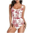 thumbnail image 1 of Women's One Piece Swimsuits 2026 Tummy Control Ruched Slimming Bathing Suit Square Neck Full Coverage Swimwear, 1 of 5