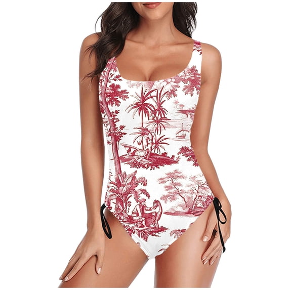 Women's One Piece Swimsuits 2026 Tummy Control Ruched Slimming Bathing Suit Square Neck Full Coverage Swimwear