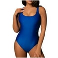 thumbnail image 1 of Women's One Piece Swimsuits Ruched Bathing Suit Tummy Back Tie Mutiple Ways Wearing, 1 of 3
