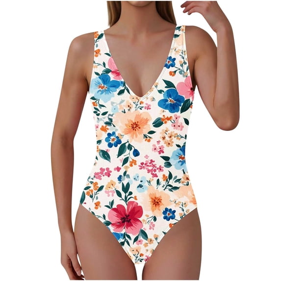 Women's One Piece Swimsuits Tummy Control Bathing Suits Ruffled Plus Size Swimwear 2026 Trendy