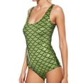 thumbnail image 1 of Women's One-Piece Swimsuits Tummy Control Bathing Suits for Women Scale Print Swimsuit Summer V Neck High Cut Bathing Monokini, 1 of 4