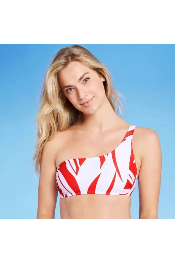 Women's One Shoulder Banana Tree Leaf Bikini Top - Kona Sol