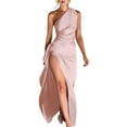 thumbnail image 1 of Women's One Shoulder Maxi Dress – Sexy High Slit Slim Fit Cocktail Evening Gown for Party  Valentine's Day, 1 of 6
