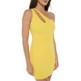 thumbnail image 1 of Women's One Shoulder Mini Cocktail Dress, Sleeveless Bodycon Sexy Going Out Party, Trendy Spring Summer 2024(Yellow Small Size), 1 of 6