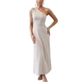 thumbnail image 1 of Women's One Shoulder Striped Maxi Dress Asymmetrical Design With 100% Polyester Fabric Perfect For Summer Evenings, 1 of 6
