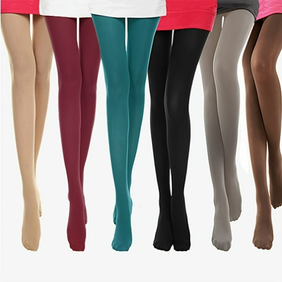 Women's One-Size Tights | 1 Pair | Polyester | Anti-Snag, Micro-Elastic, Warm, Slimming | Leggings, Pantsyhose | Assorted Colors