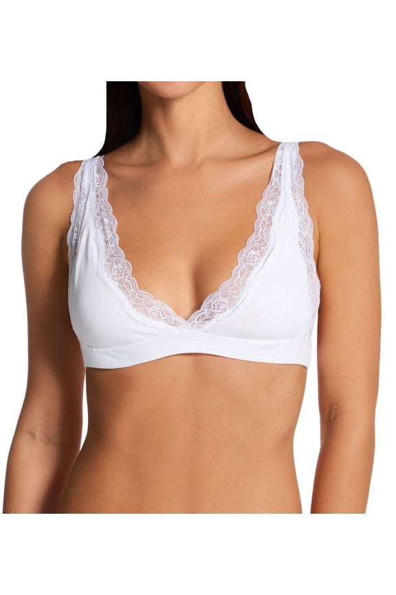 Women's Only Hearts 10022 Organic Cotton High Point Bra with Lace (White M)