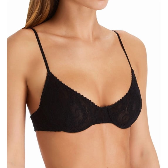 Women's Only Hearts 1317 Stretch Lace Intimates Underwire Bra (Black L)