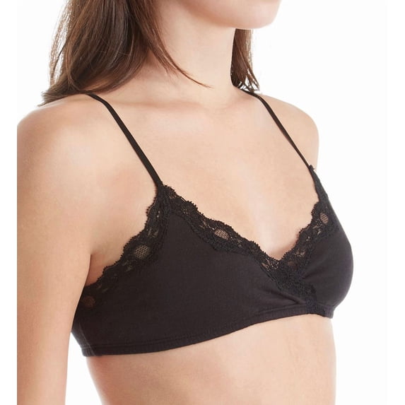 Women's Only Hearts 1718 Organic Cotton Wrap Bralette (Black P/S)