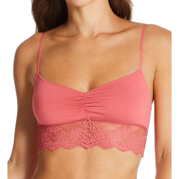 Women's Only Hearts 1940 So Fine Lace Ruched Bralette (Guava M)