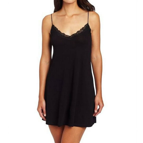 Women's Only Hearts 30106 Organic Cotton Lace Trim Chemise (Black S)