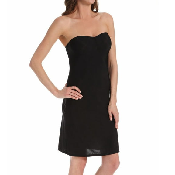 Women's Only Hearts 3524 Second Skins Strapless Chemise 22 Inch Slip (Black S)