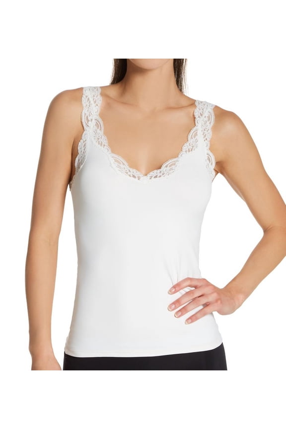 Women's Only Hearts 41840L Delicious Scoop-Neck Tank with Lace (Creme L)