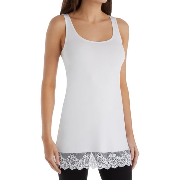 Women's Only Hearts 43706 So Fine with Lace Tank Tunic (White M)